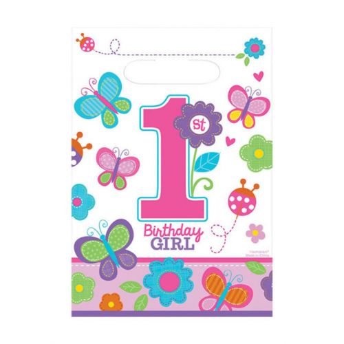 AMSCAN SWEET BIRTHDAY GIRL LOOT BAGS 8 PIECES SET 370140