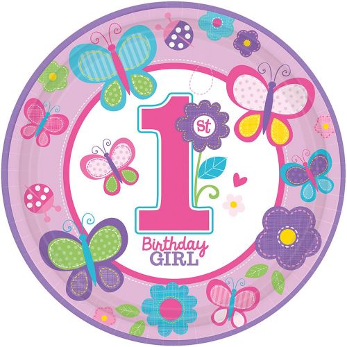 AMSCAN PLATE SWEET BIRTHDAY GIRL 8 PIECES 23CM 998108