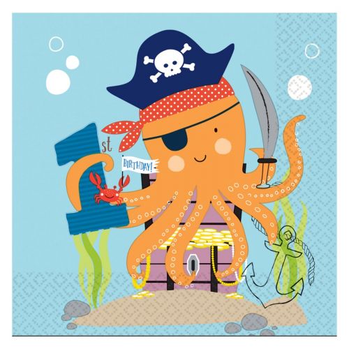 AMSCAN NAPKIN 1ST BIRTHDAY AHOY 16 PIECES (33 X 33)CM 9904650