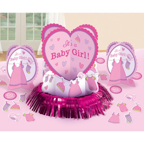 AMSCAN TABLE DECOR KIT GIRL SHOWER WITH LOVE 23 PIECES 281489