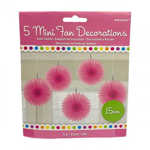 DECORATION FAN 5 BRIGHT PINK PAPER 29055-103-55