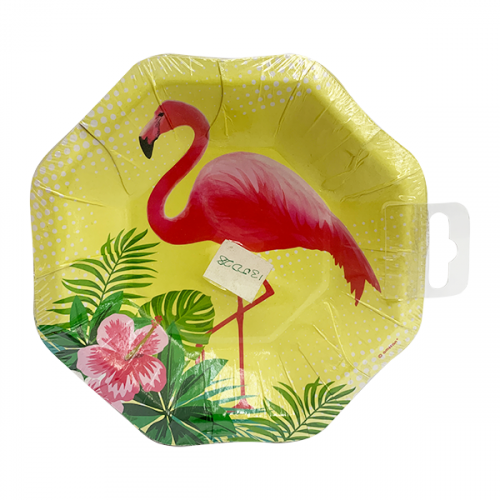 PLATE FLAMINGO PARADISE PAPER 6PCS SET 9903326