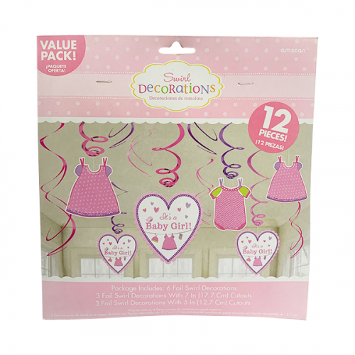 DECORATION SWIRL SHOWER W/LOVE GIRL FOIL 671489