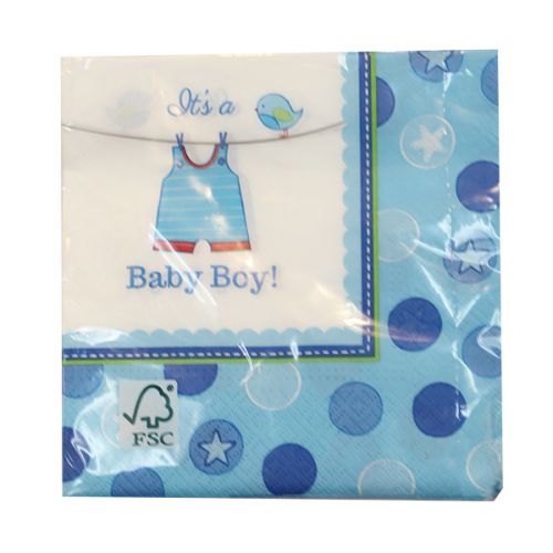 AMSCAN NAPKINS SHOWER WITH LOVE BOY 16 PIECES (33 X 33)CM 511491