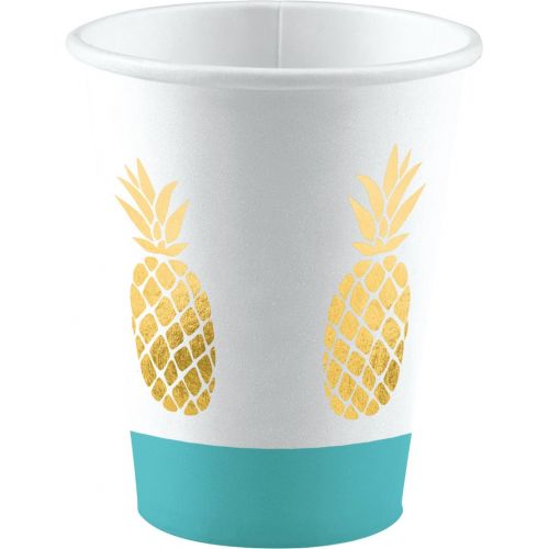 AMSCAN CUP PINEAPPLE VIBES PAPER 8 PIECES 250ML 9903309