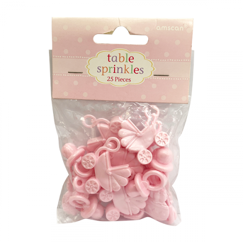 TABLE SPRINKLE PLASTIC BABY GIRL 25MINI INT369656