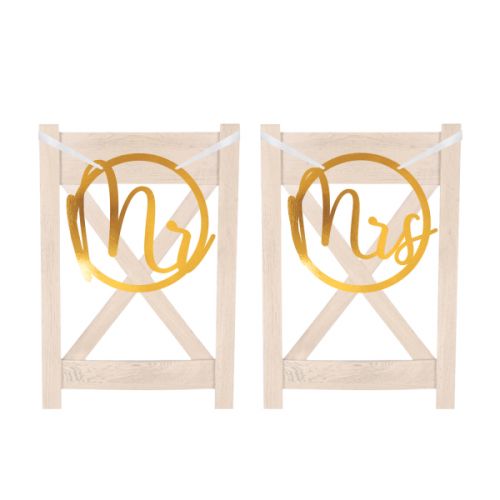 AMSCAN CHAIR SIGN MR AND MRS WEDDING 2 PIECES (28 X 30)CM 9913255