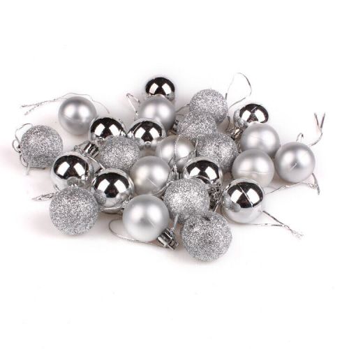 CHRISTMAS BALL (24 X 30)MM SILVER CAN204010