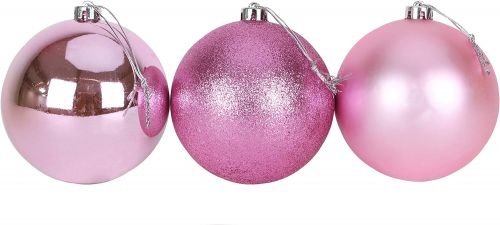 CHRISTMAS BALLS, PINK (12 X 50)MM ACS103030