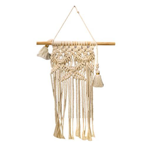 DÉCOR MACRAME WALL HANGING LEAF TASSEL 51406