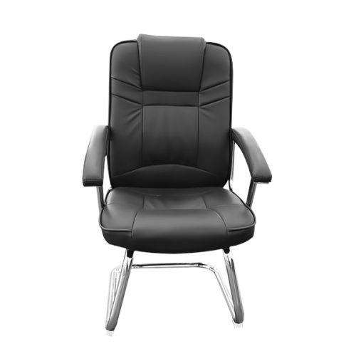 VISITOR CHAIR W/ARMREST PU PADDED BLACK SK-960V