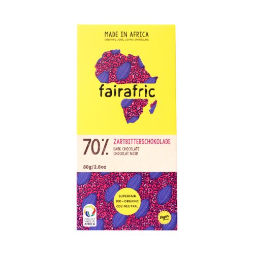 FAIRAFRIC 70% DARK CHOCOLATE PLAIN 80G