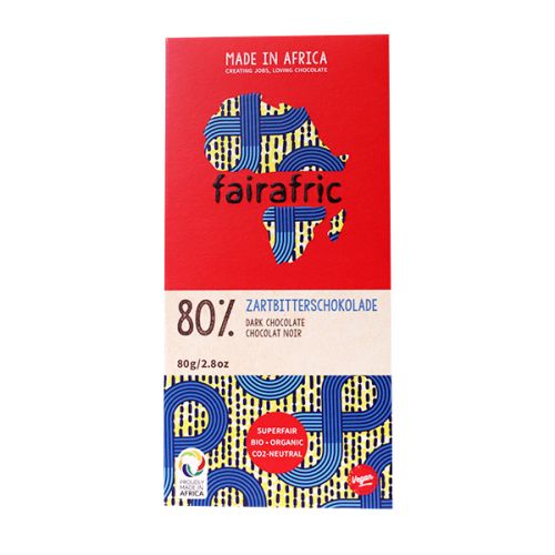 FAIRAFRIC 80% DARK CHOCOLATE PLAIN 80G