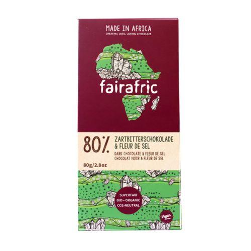 FAIRAFRIC 80% DARK CHOCOLATE WITH SALT 80G