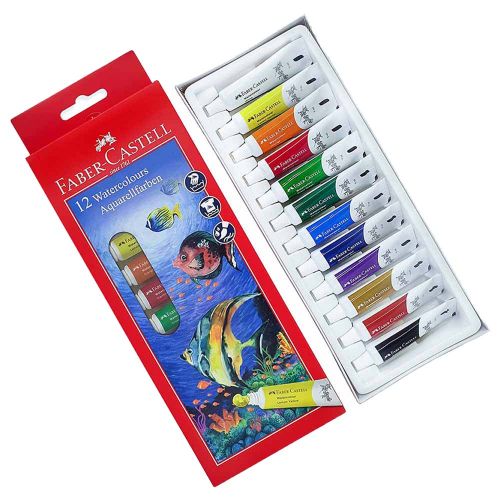 FABER-CASTELL WATER COLOUR TUBES STUDENT 12 PIECES SET 9ML 370531