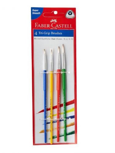 FABER-CASTELL PAINT BRUSH TRI-GRIP ROUND 4 PIECES SET 116401