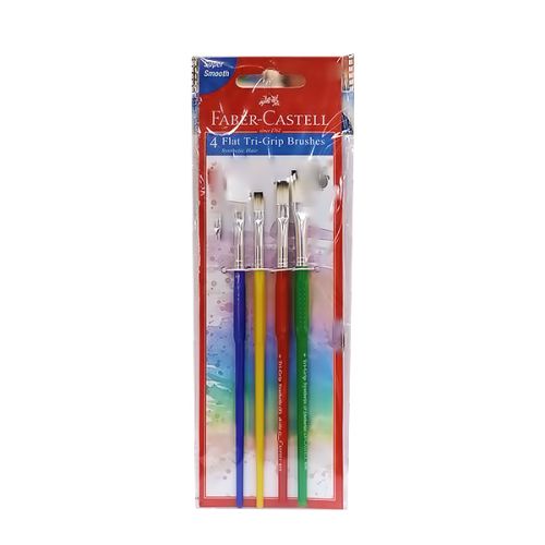 FABER-CASTELL PAINT BRUSH TRI-GRIP FLAT 4 PIECES SET 116402