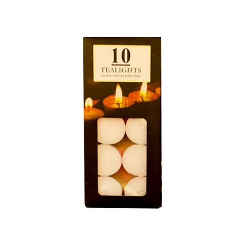 DECOR TEALIGHT CANDLE 12G/10PCS  3-3.5H 1210C