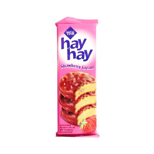 HAYHAY COCOA COATED BISCUIT WITH STRAWBERRY CREAM 30G