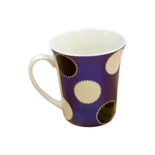 MUG POLKA DOTS ACRYLIC PAINTED CERAMIC