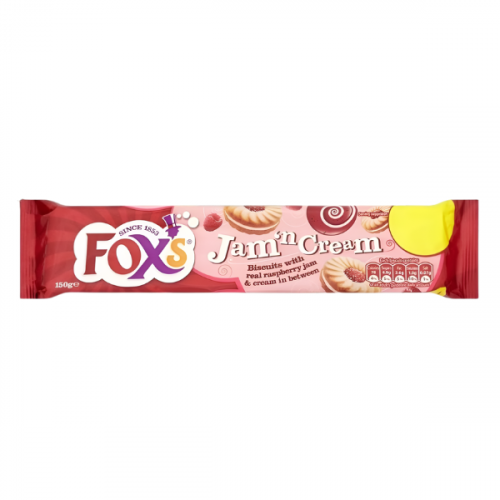 FOX'S JAM -N- CREAM RASPBERRY AND VANILLA 150G