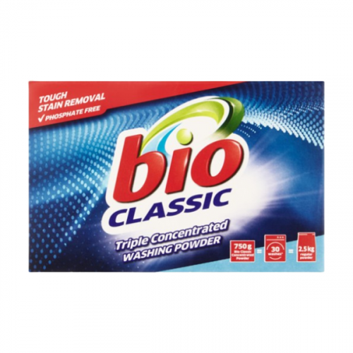 BIO CLASSIC FABRIC-TRIPLE ACTION WASHING POWDER 750G