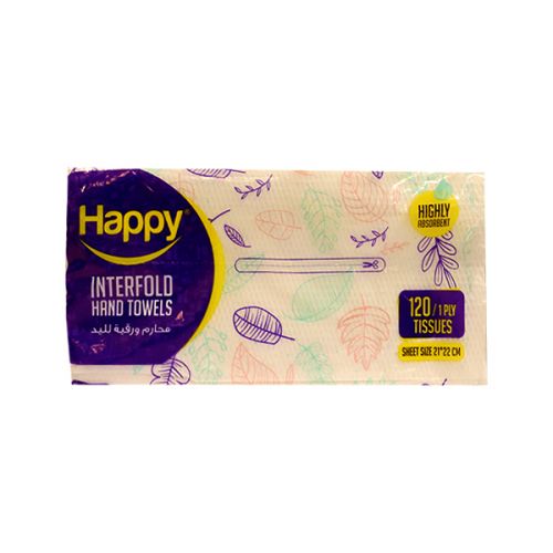 HAPPY TOWELS INTERFOLD ROLL 120-TISSUES