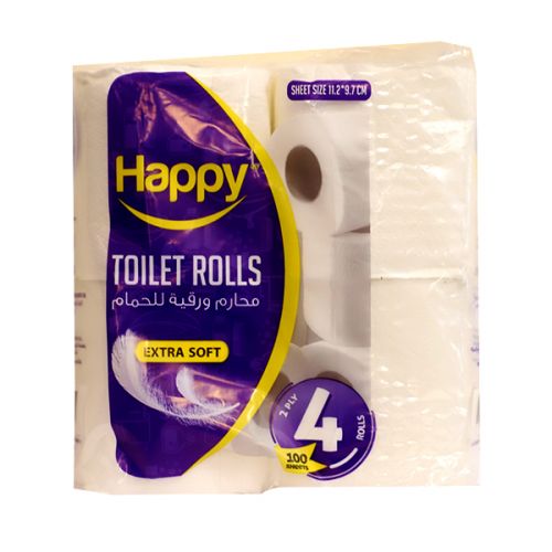 HAPPY TOILET ROLL 4 ROLLS