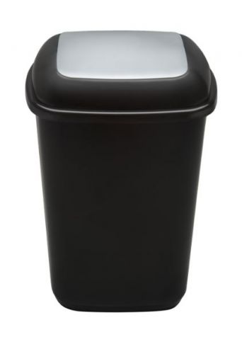 QUATRO BIN BLACK WITH SILVER LID 28L 658-04