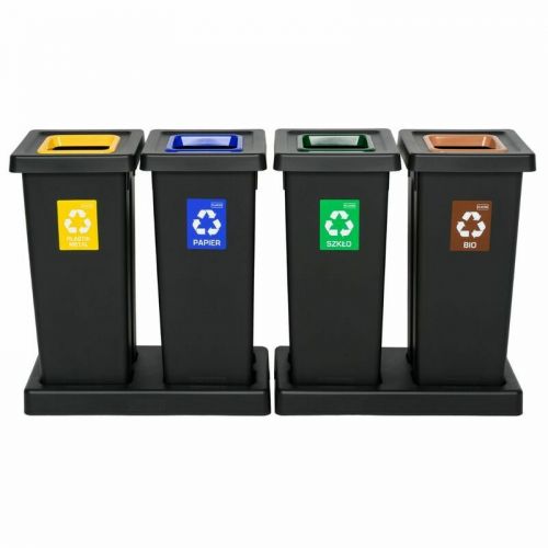 WASTE BIN 53L FIT BIN BLACK & YELLOW 720-01