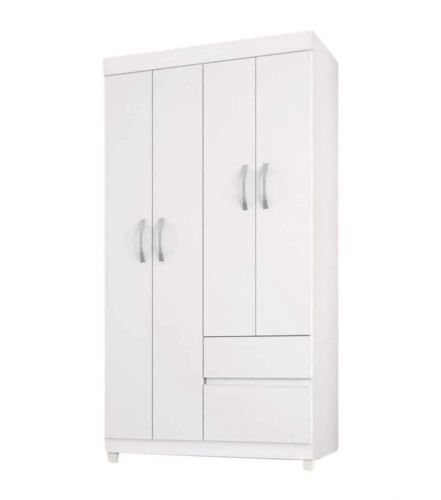 LOTUS WARDROBE 4 DOOR WHITE/PINK AND WHITE 42060/19