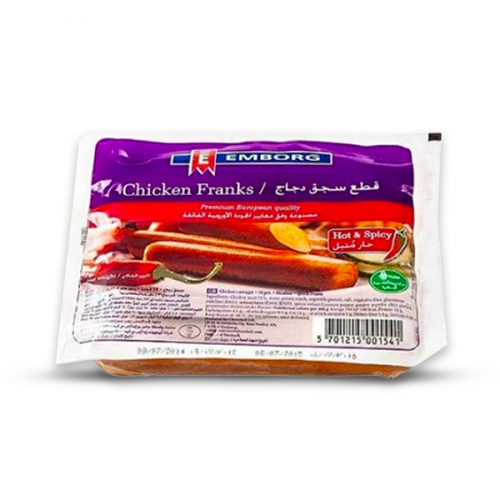 EMBORG CHICKEN FRANKS HOT & SPICY 340G