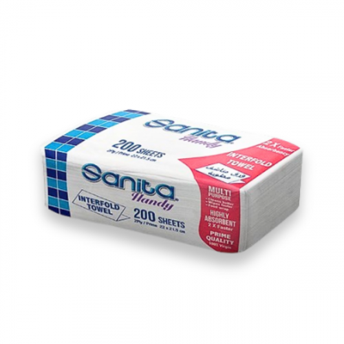 SANITA INTERFOLD TOWEL ECO 1PLY 33G  (200SHEETS)