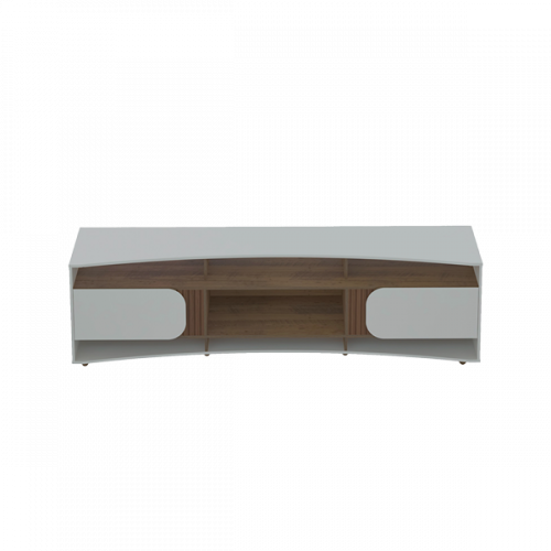 TV STAND ELEGANCE OFF WHITE/ SLATTED PINE