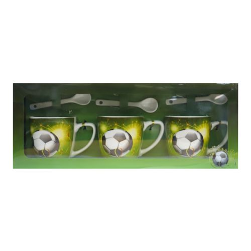 CERAMIC FOOTBALL MUG WITH SPOON SET AT1795-3/AT1713-3