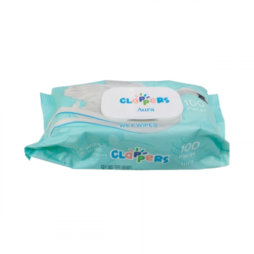 CLAPPERS BABY WET WIPES AURA-GREEN 100PCS