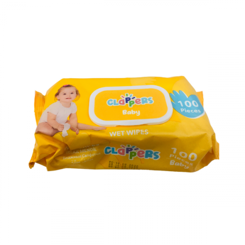 CLAPPERS BABY WET WIPES BABY-YELLOW 100PCS