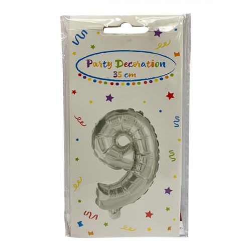 PROCOS BALOON FOIL NUMBER 9 SILVER PROAPROCFOIL0106