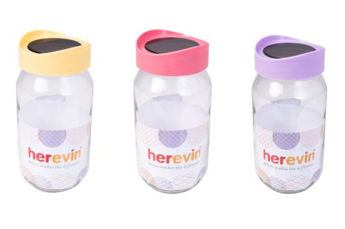 HEREVIN CANISTER TRANSPARENT 1000ML GLASS 149377-580