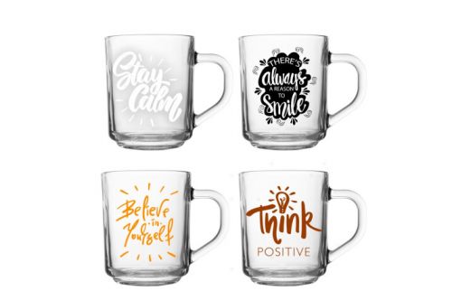 HEREVIN MUGS MOTIVATIONAL PRINTED 246CC GLASS 131563-007