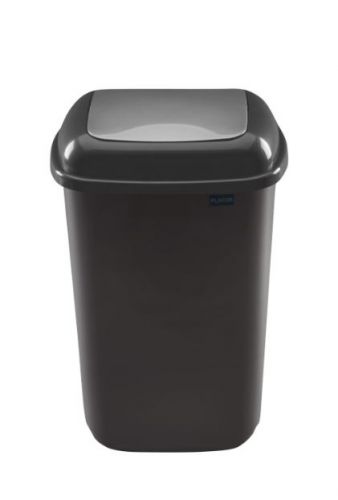 QUATRO BIN BLACK WITH GREY LID 12L PLASTIC 607-07