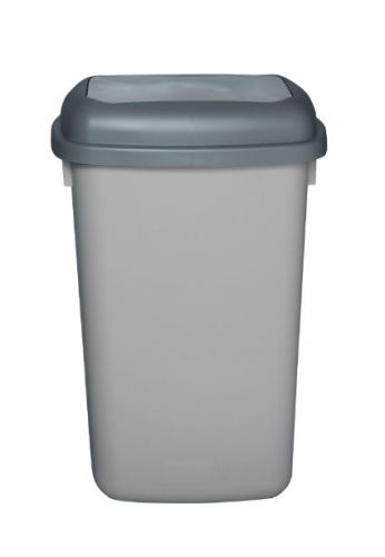 QUATRO BIN WITH LID SILVER 12L PLASTIC 607-04