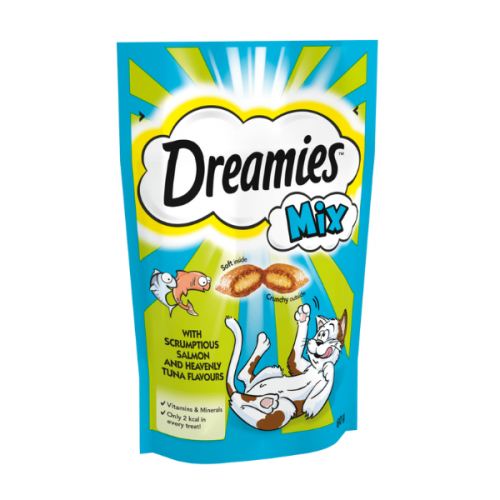 DREAMIES MIX CAT TREAT WITH SALMON AND TUNA 60G