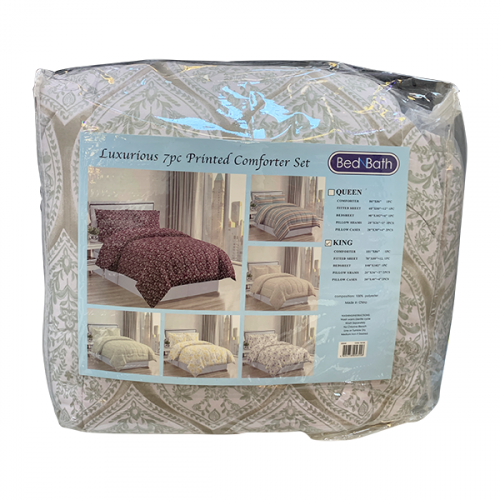 COMFORTER SET 7-PIECES KING SIZE 101" X 86" 23004K