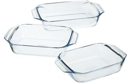 PYREX ROASTER RECTANGLE GLASS 3 PIECES SET 2L/3L/4L 912S734/7643