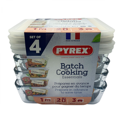 PYREX CONTAINER 4-PIECES SET 1.5L 913S271/7644