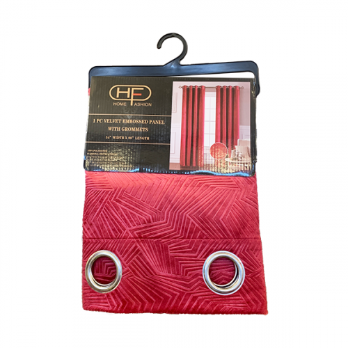 WINDOW CURTAIN VELVET EMBOSSED 54"X90" - RED