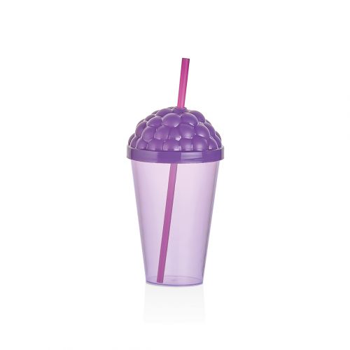 QLUX CUP WITH STRAW 450ML PLASTIC L-00915