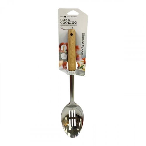 SLOTTED SPOON WITH WOOD HANDLE ILC MC-73204 