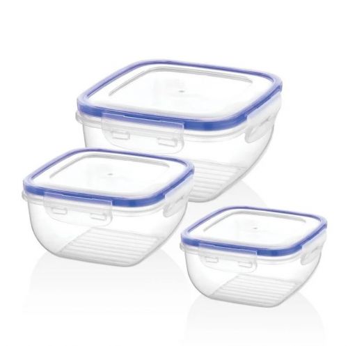 BAGER FOOD CONTAINER SET 3 PIECES SQUARE COOK & LOCK BG-512